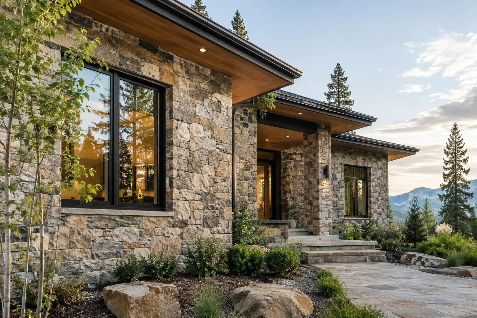 Conceptual rendering of a Natural Stone Exterior.