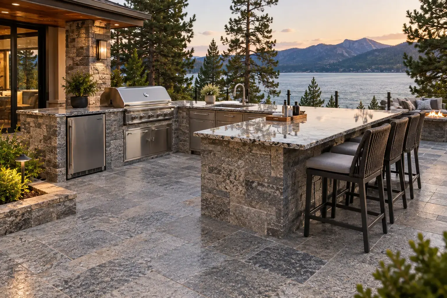 Conceptual rendering of granite paver in patio.