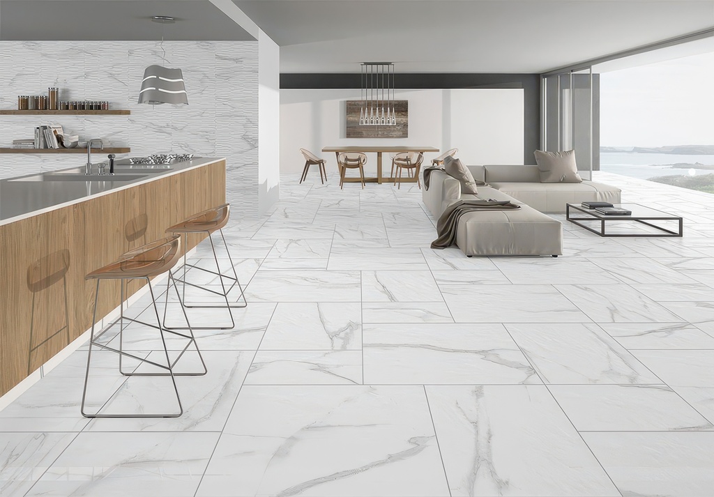 Luxury Calacatta 12x24 Matte Marble Look Porcelain Tile