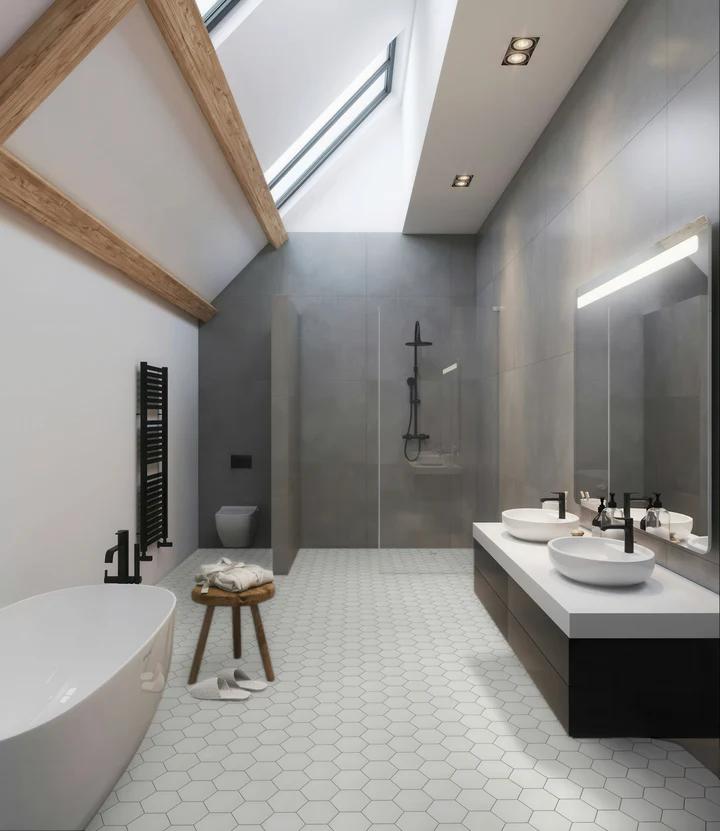 Odyssey 5.5x6.3 Hexagon Matte and Glossy Porcelain Tile