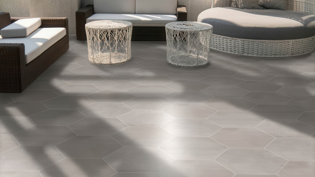 Nexus 20.5x23.6 Hexagon Matte Contemporary, Cement or Marble Look Porcelain Tile