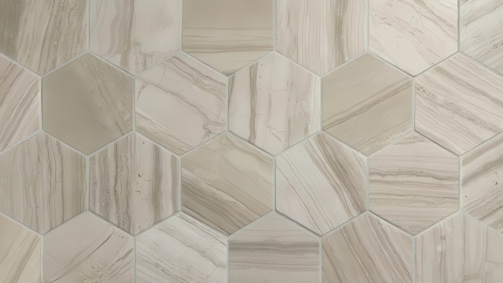 Striation 4.5x4 Hexagon Matte Marble Look Porcelain Tile