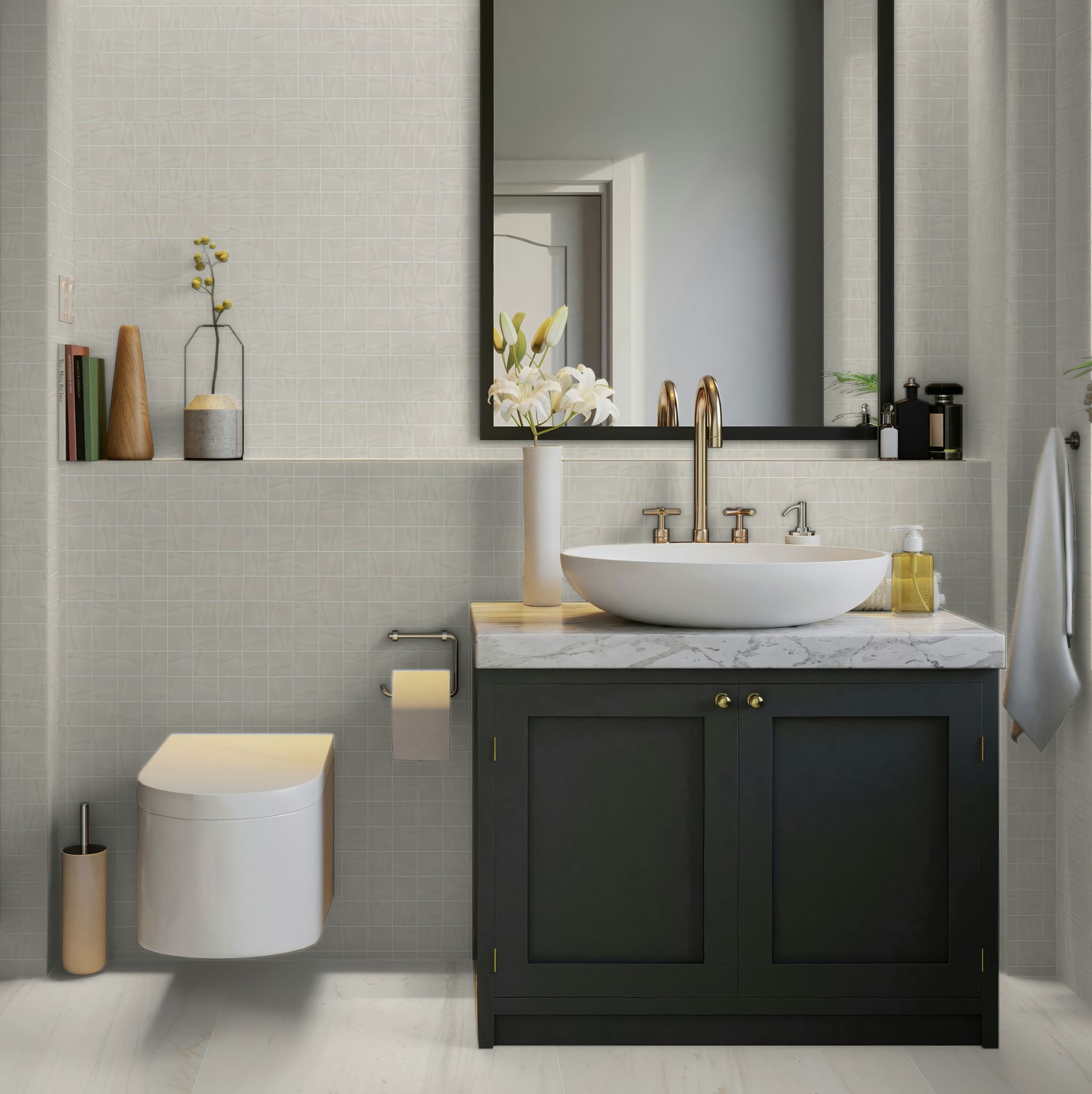 Alaska 2x2 Honed or Polished Marble Look Porcelain Mosaic Tile (Polished)