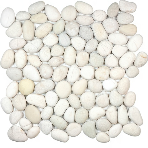 Pebbles Natural Stone River Rock Mosaic (Pebbles: Ivory Blend, Round)