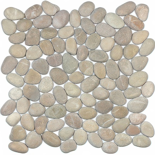 Pebbles Natural Stone River Rock Mosaic (Pebbles: Taupe Blend, Round)