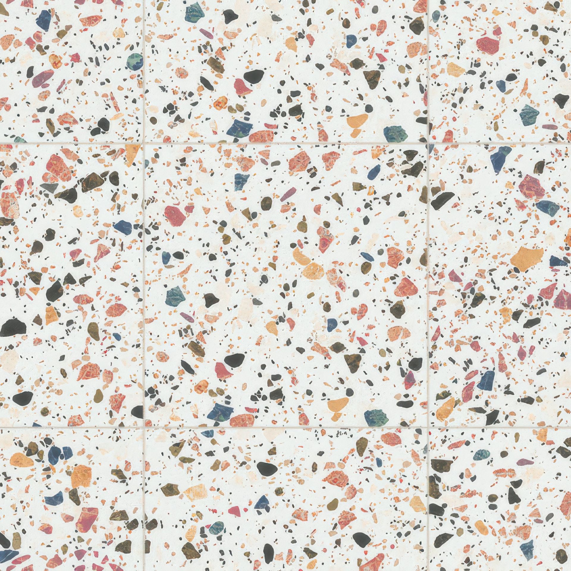 Terrazzo 24x24 Matte Finish Porcelain Tile (Terrazzo: White)