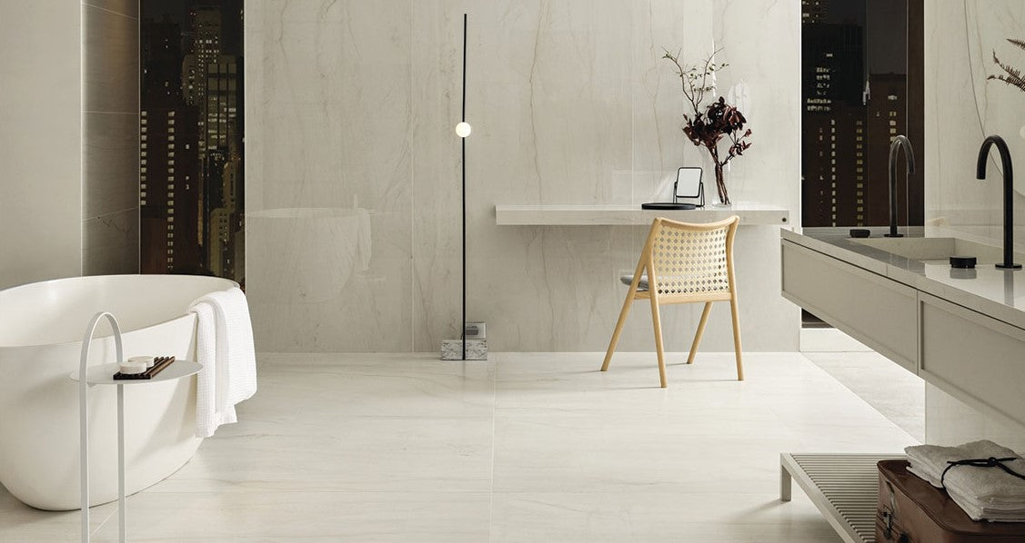 Alaska 24x48 Honed or Polished Marble Look Porcelain Tile (Honed)