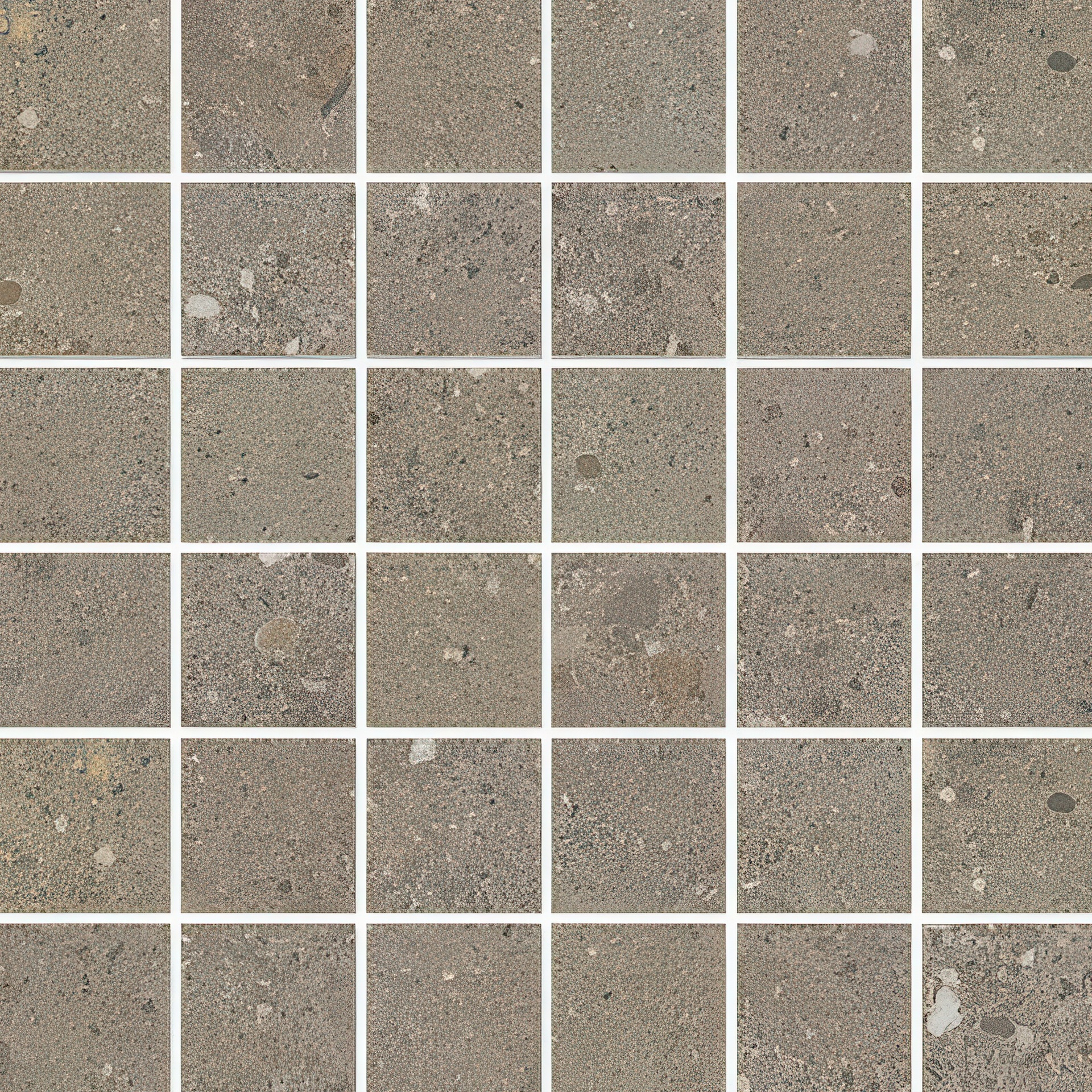 City Sidewalk 2x2 Stacked Matte Cement Look Porcelain Mosaic Tile (City Sidewalk Brown)