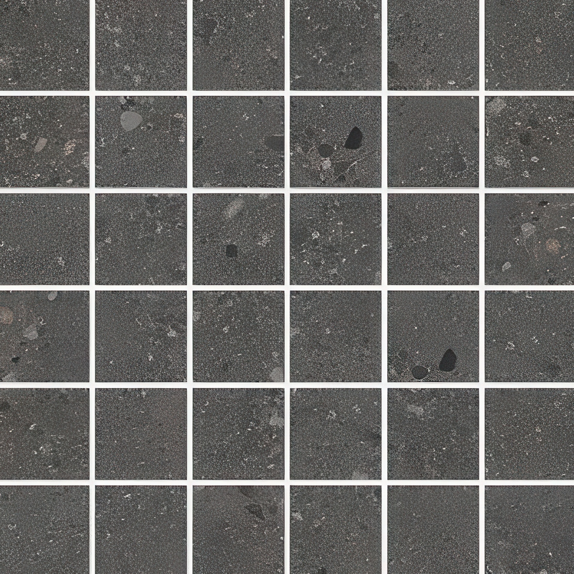 City Sidewalk 2x2 Stacked Matte Cement Look Porcelain Mosaic Tile (City Sidewalk: Dark Grey)