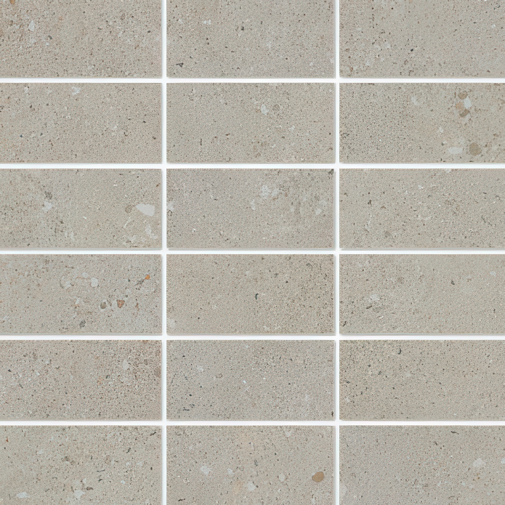City Sidewalk 2x4 Stacked Matte Cement Look Porcelain Mosaic Tile
