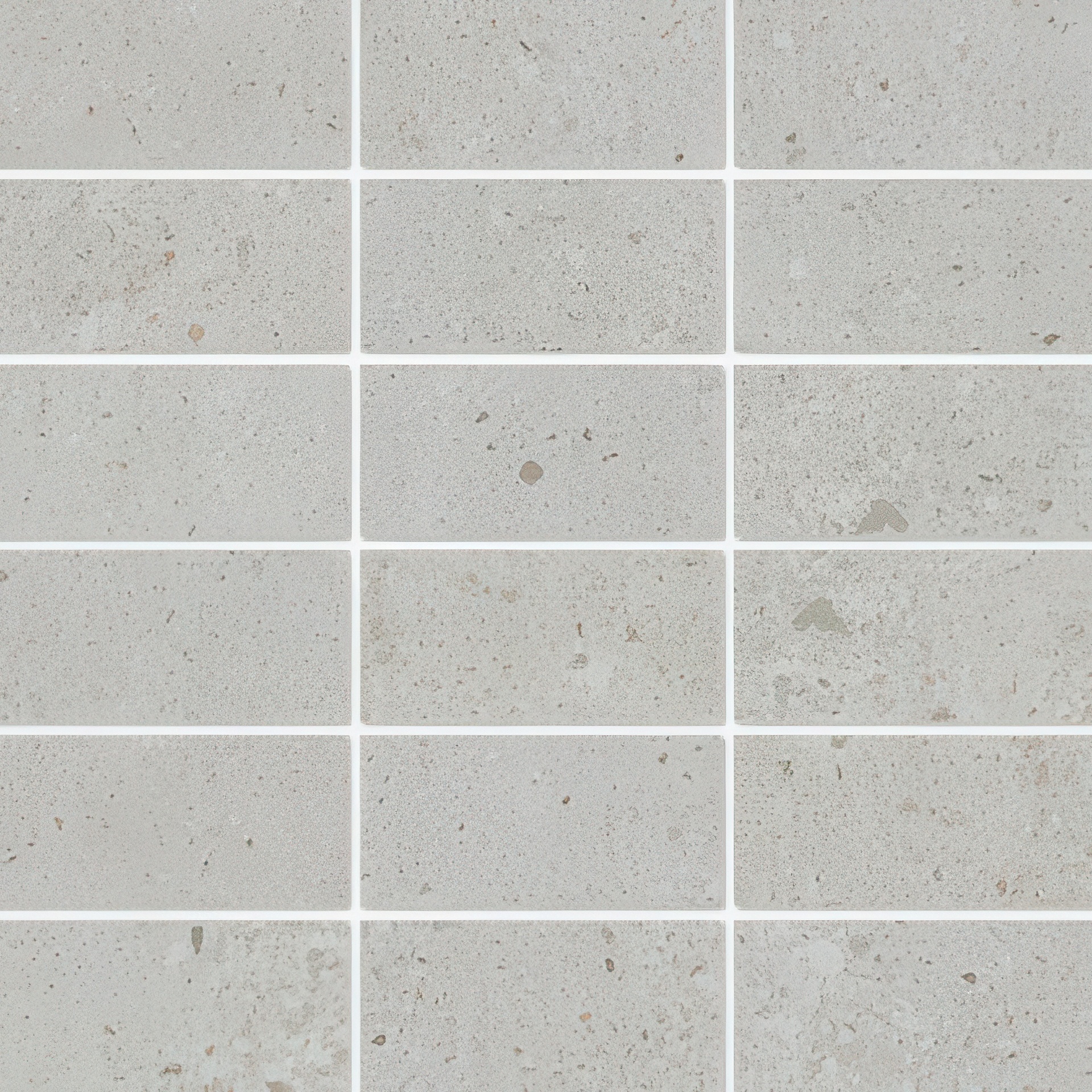 City Sidewalk 2x4 Stacked Matte Cement Look Porcelain Mosaic Tile (City Sidewalk: White)