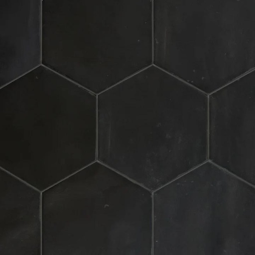 Odyssey 5.5x6.3 Hexagon Matte and Glossy Porcelain Tile (Odyssey: Nero, Matte)