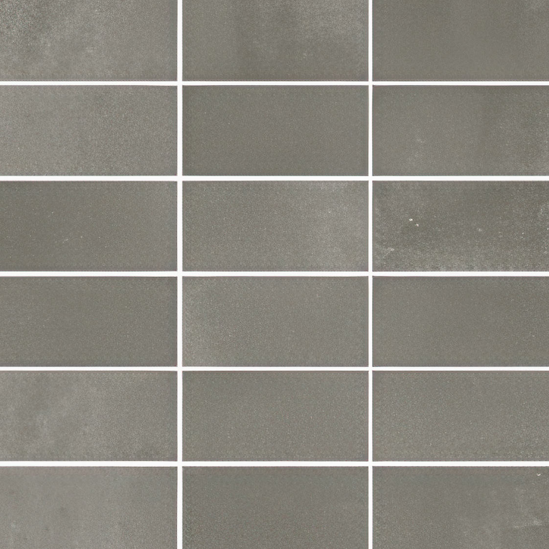 Colossal 2x4 Stacked Matte Cement Look Porcelain Mosaic Tile (Colossal: Charcoal)
