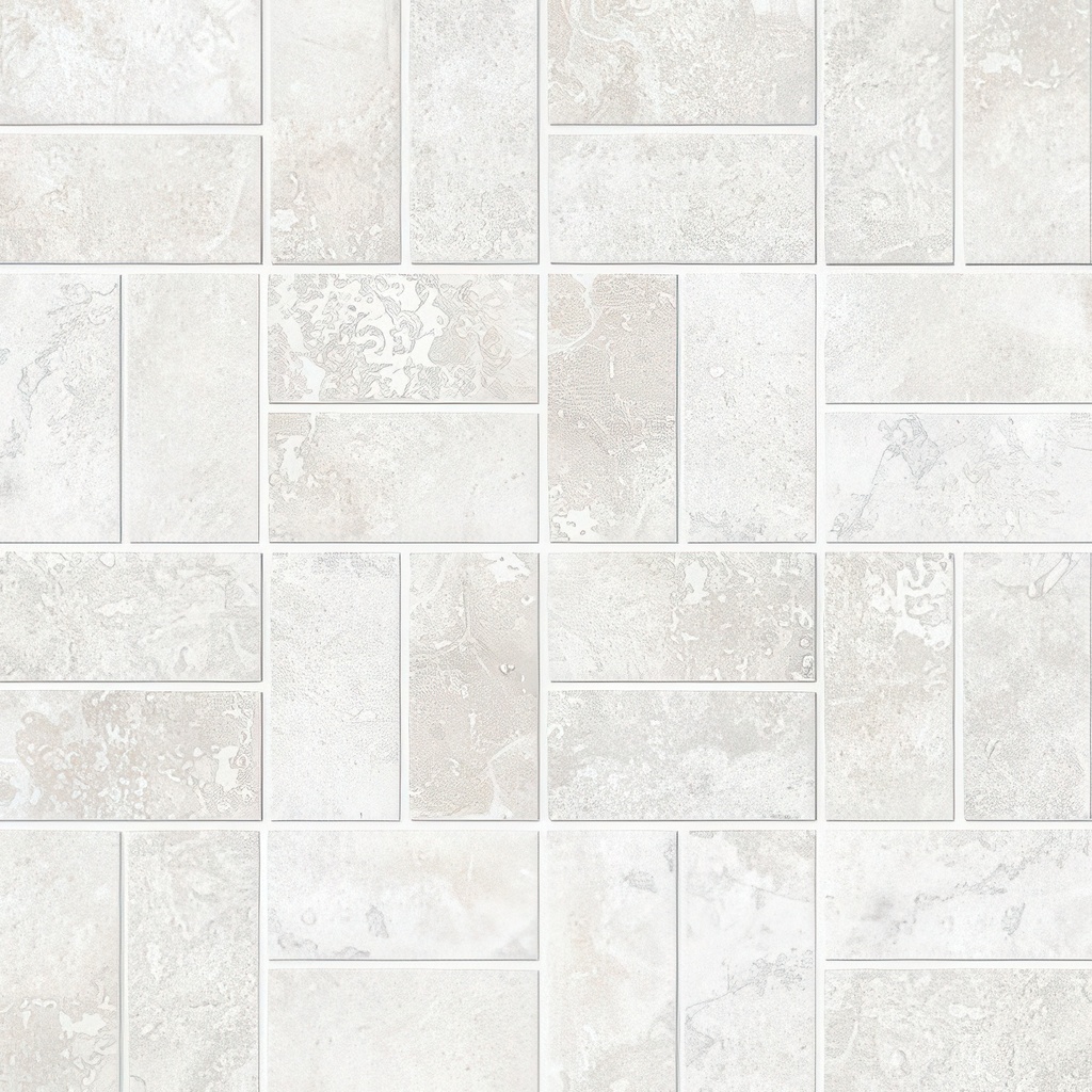 Fantasy 1.5X3 Basketweave Natural or Lappato Finish Travertine Look Porcelain Mosaic Tile