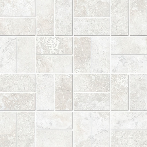 Fantasy 1.5X3 Basketweave Natural or Lappato Finish Travertine Look Porcelain Mosaic Tile (Fantasy: Bianco, Natural)