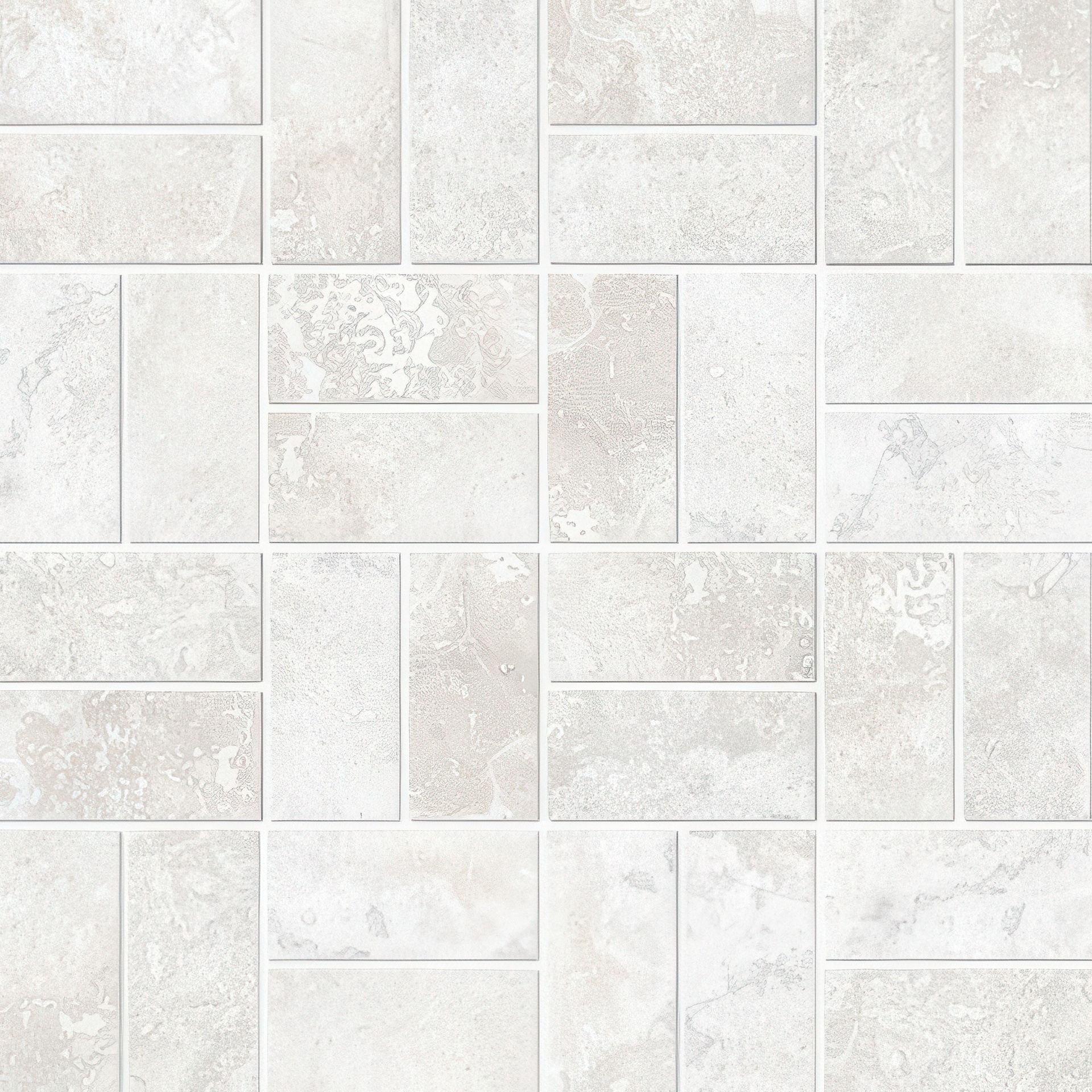 Fantasy 1.5X3 Basketweave Natural or Lappato Finish Travertine Look Porcelain Mosaic Tile (Fantasy: Bianco, Lappato)