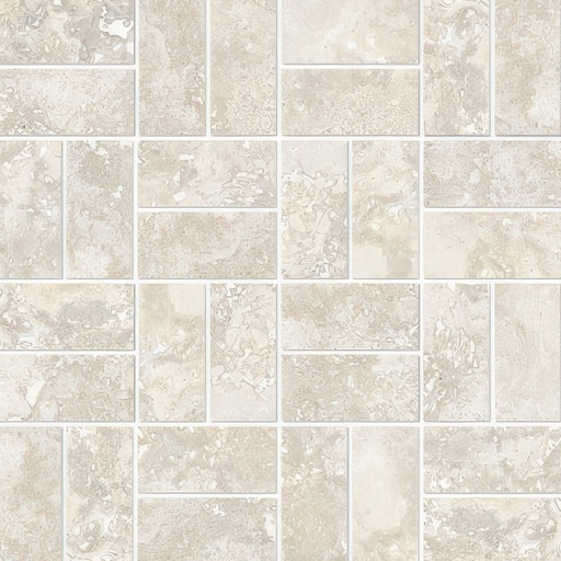 Fantasy 1.5X3 Basketweave Natural or Lappato Finish Travertine Look Porcelain Mosaic Tile (Fantasy: Crema, Lappato)
