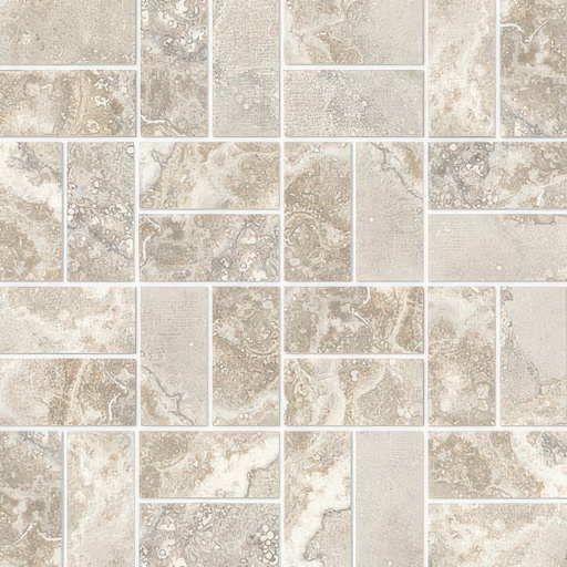 Fantasy 1.5X3 Basketweave Natural or Lappato Finish Travertine Look Porcelain Mosaic Tile (Fantasy: Noce, Lappato)