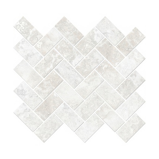 Fantasy 1.5x3 Herringbone Natural or Lappato Finish Travertine Look Porcelain Mosaic Tile (Fantasy: Bianco, Lappato)