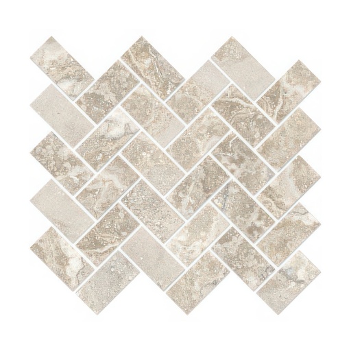 Fantasy 1.5x3 Herringbone Natural or Lappato Finish Travertine Look Porcelain Mosaic Tile (Fantasy: Noce, Lappato)