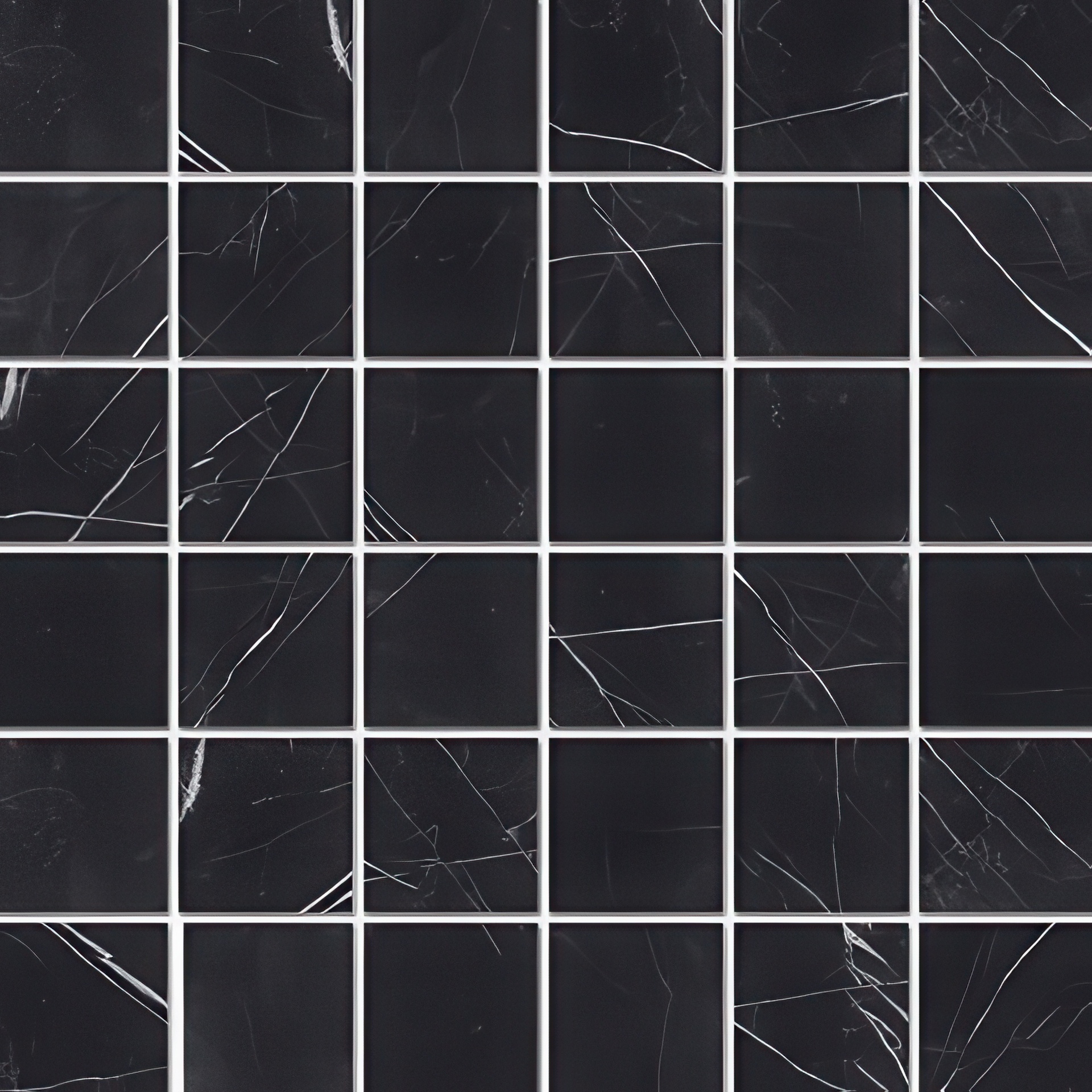 Epic 2x2 Satin or Polished Marble Look Porcelain Mosaic Tile (Epic: Nero Marquina, Polished)