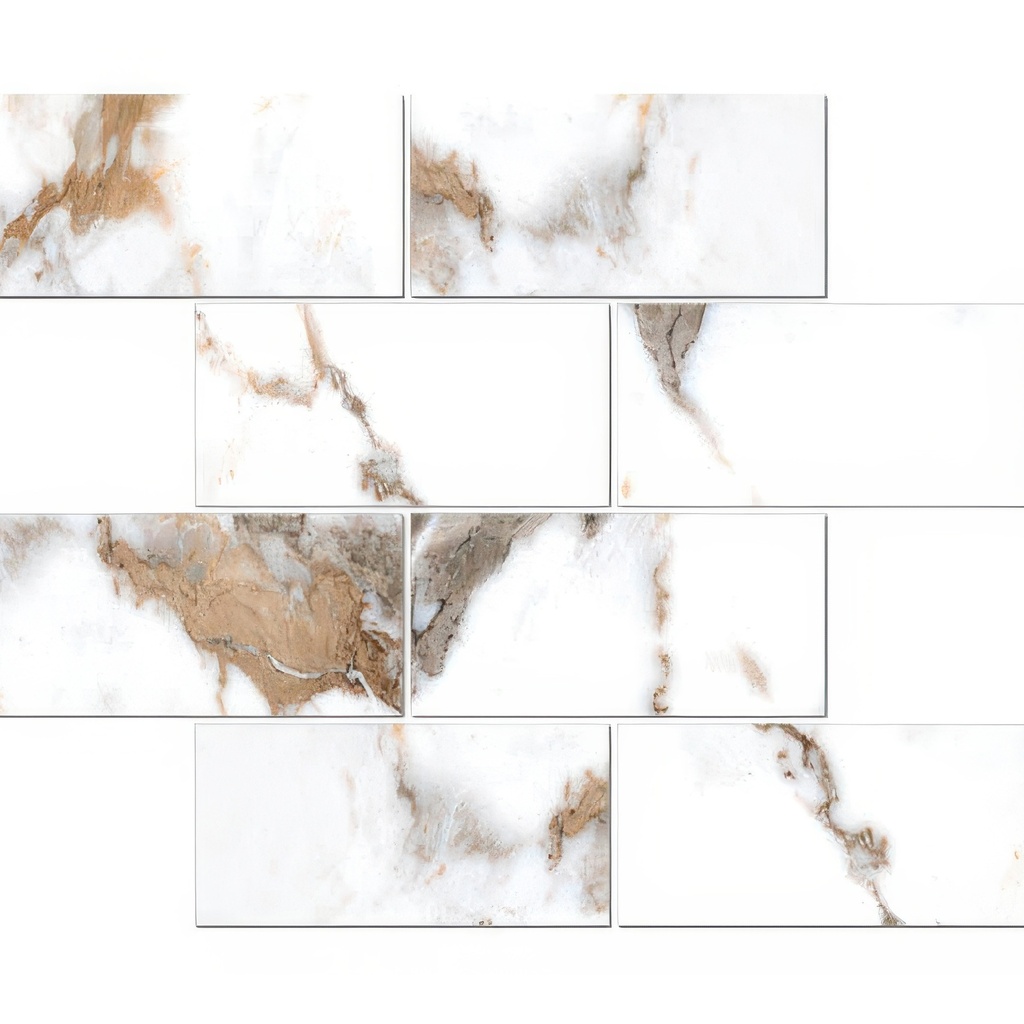 Epic 3x6 Brick Satin or Polished Marble Look Porcelain Mosaic Tile