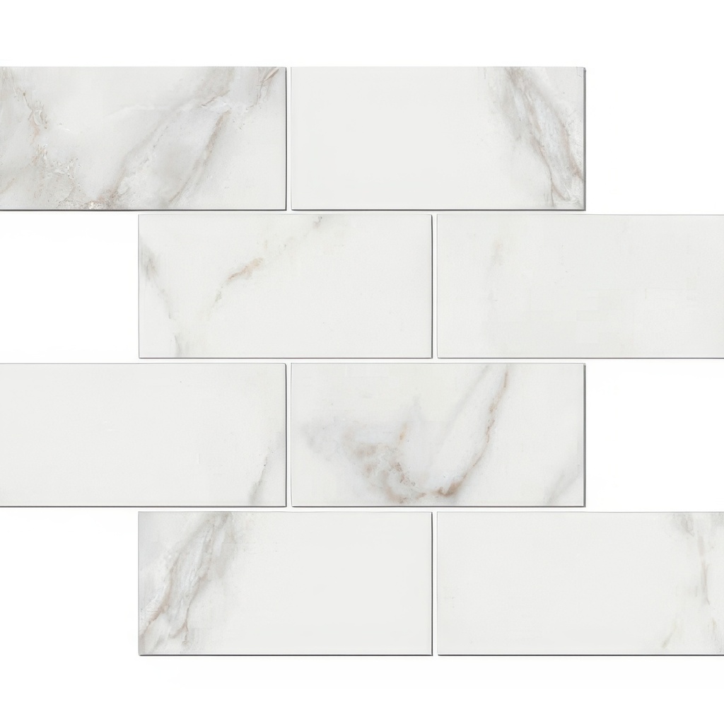 Epic 3x6 Brick Satin or Polished Marble Look Porcelain Mosaic Tile