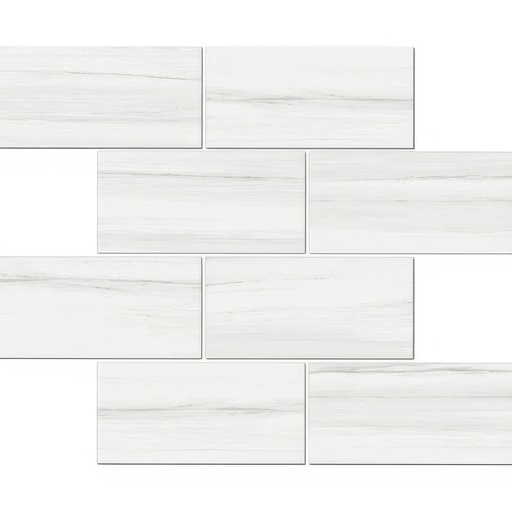 Epic 3x6 Brick Satin or Polished Marble Look Porcelain Mosaic Tile (Epic: Dolomite, Polished)