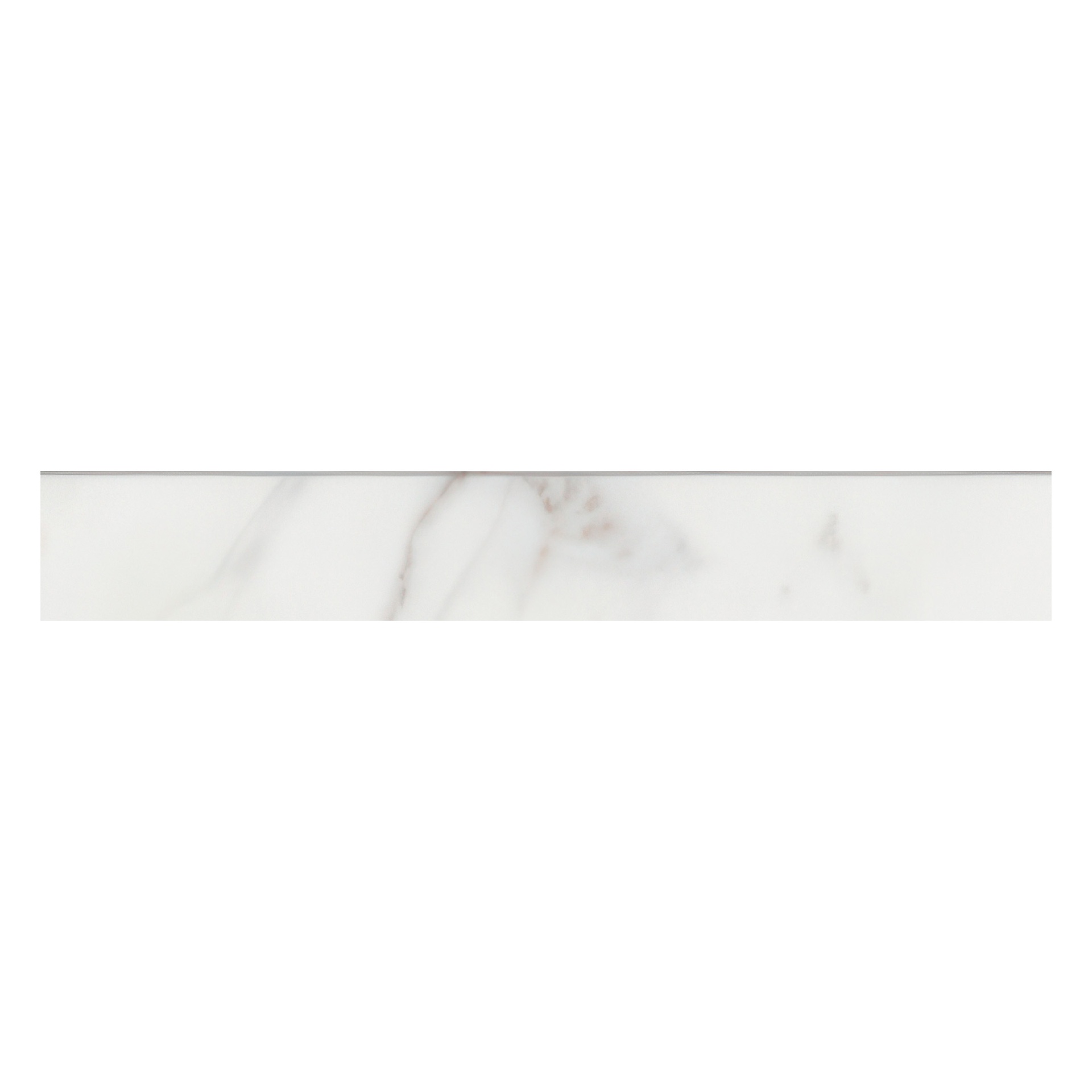 Epic 4x24 Satin or Polished Marble Look Porcelain Bullnose Tile (Epic: Calacatta, Satin)