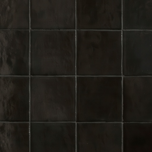 Fusion 4x4 Glossy Zellige Look Ceramic Wall Tile (Fusion: Nero)
