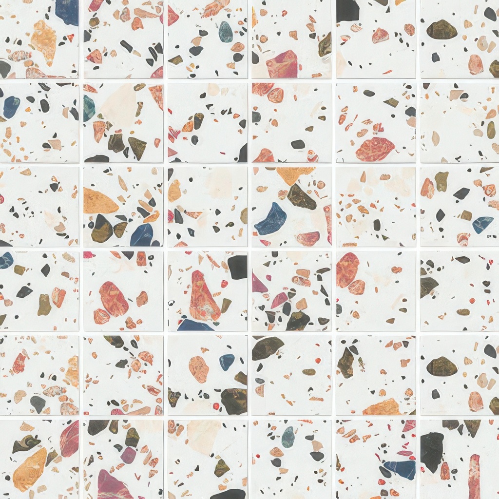 Terrazzo 3x3 Matte Finish Porcelain Mosaic Tile