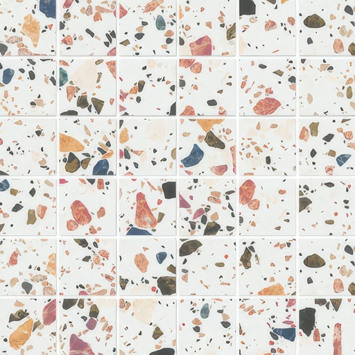 Terrazzo 3x3 Matte Finish Porcelain Mosaic Tile (Terrazzo: White)