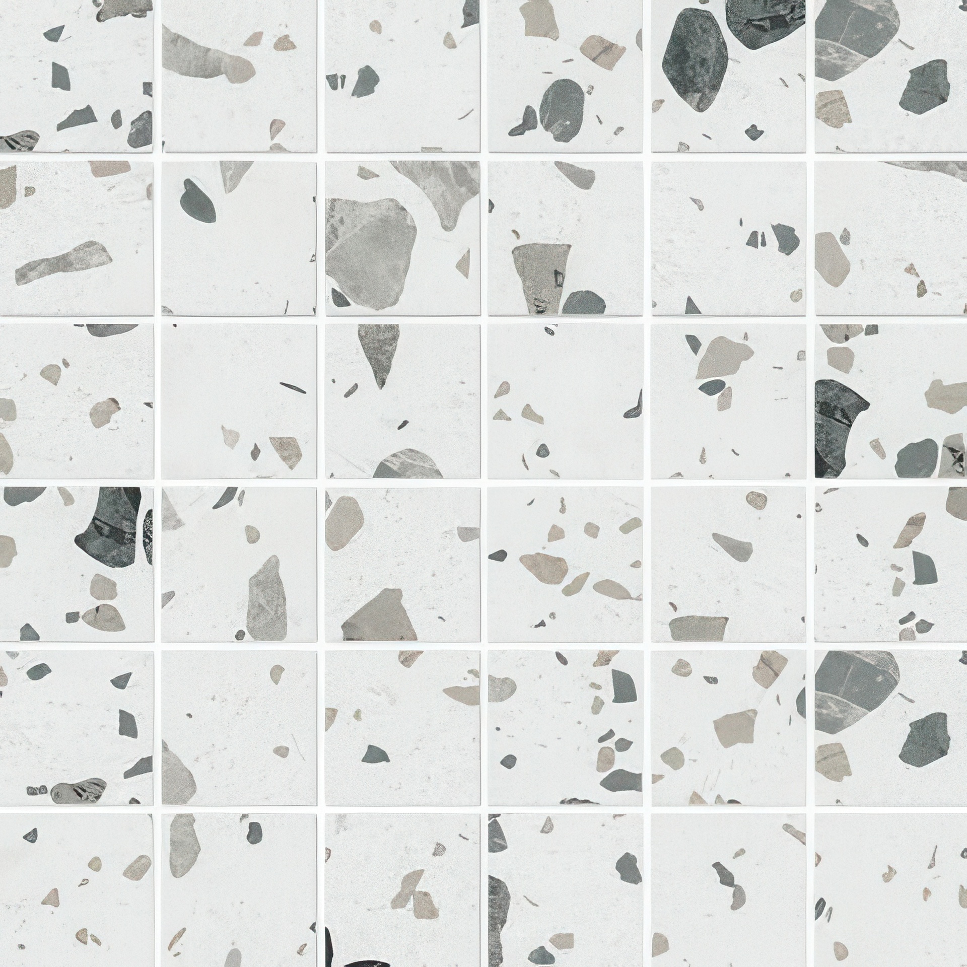 Terrazzo 3x3 Matte Finish Porcelain Mosaic Tile (Terrazzo: Pearl)