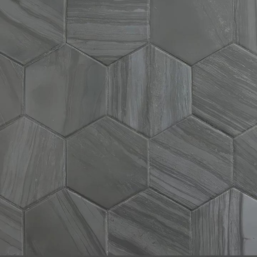 Striation 4.5x4 Hexagon Matte Marble Look Porcelain Tile (Striation: Dark)