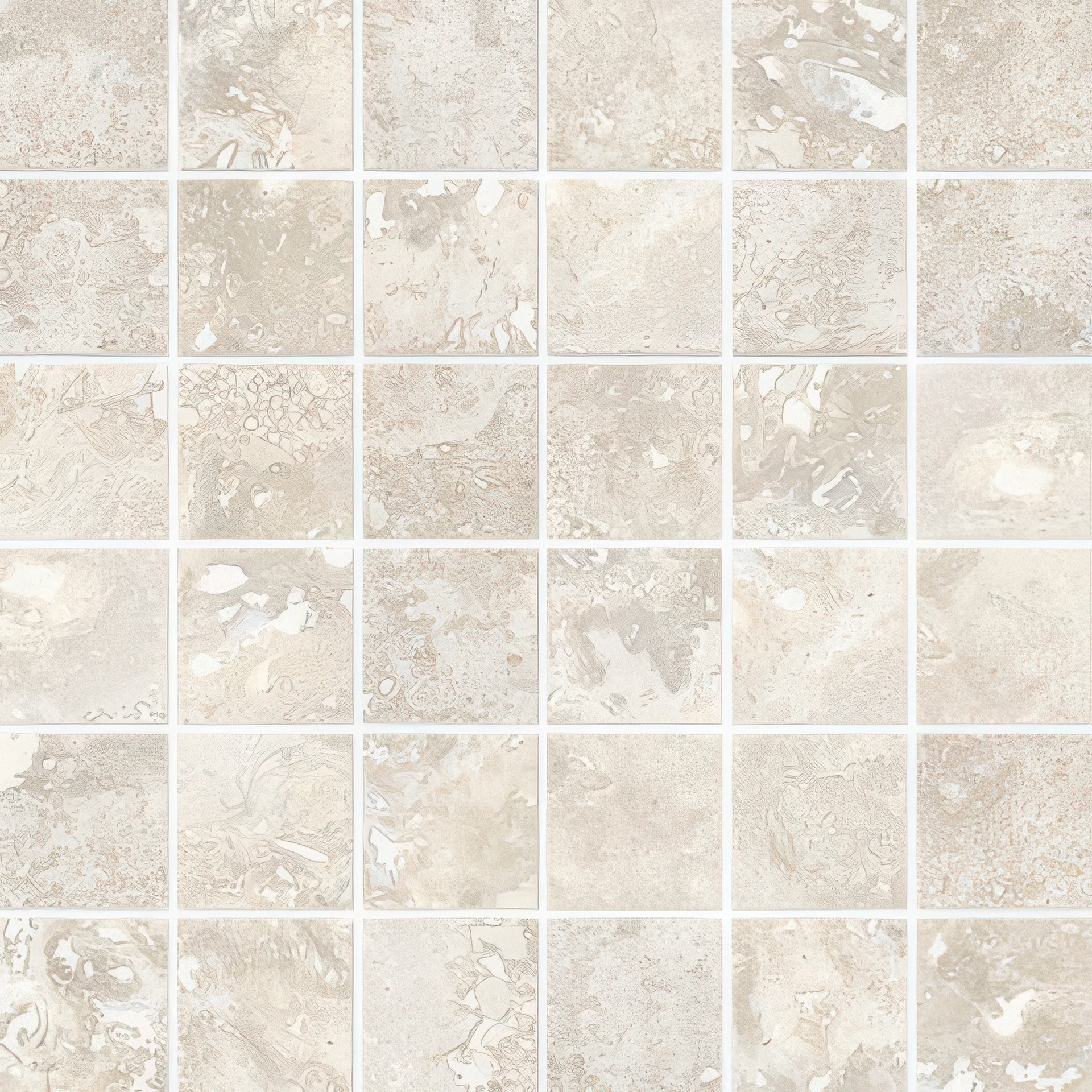 Fantasy 2X2 Natural or Lappato Finish Travertine Look Porcelain Mosaic Tile (Fantasy: Crema, Lappato)