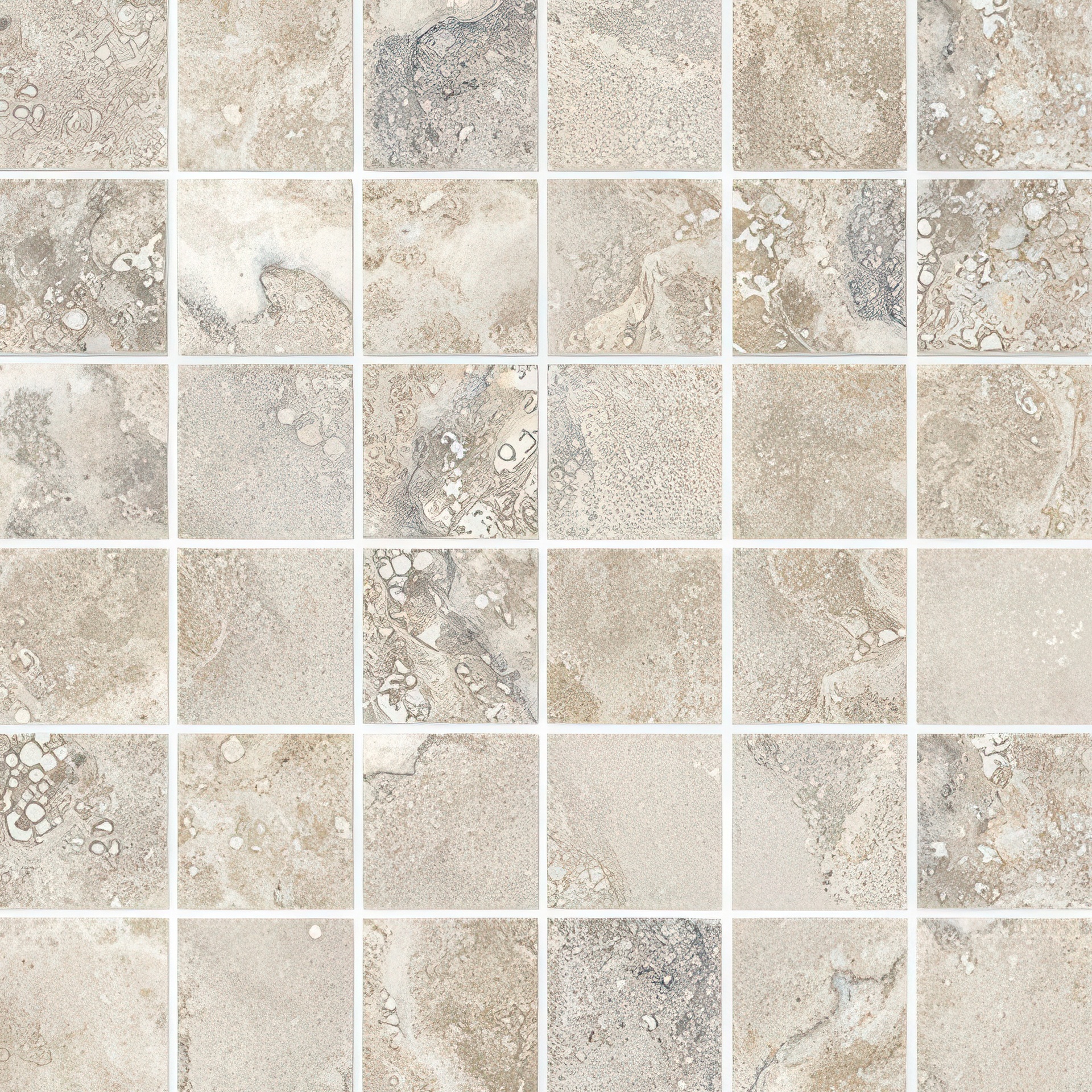 Fantasy 2X2 Natural or Lappato Finish Travertine Look Porcelain Mosaic Tile (Fantasy: Noce, Lappato)