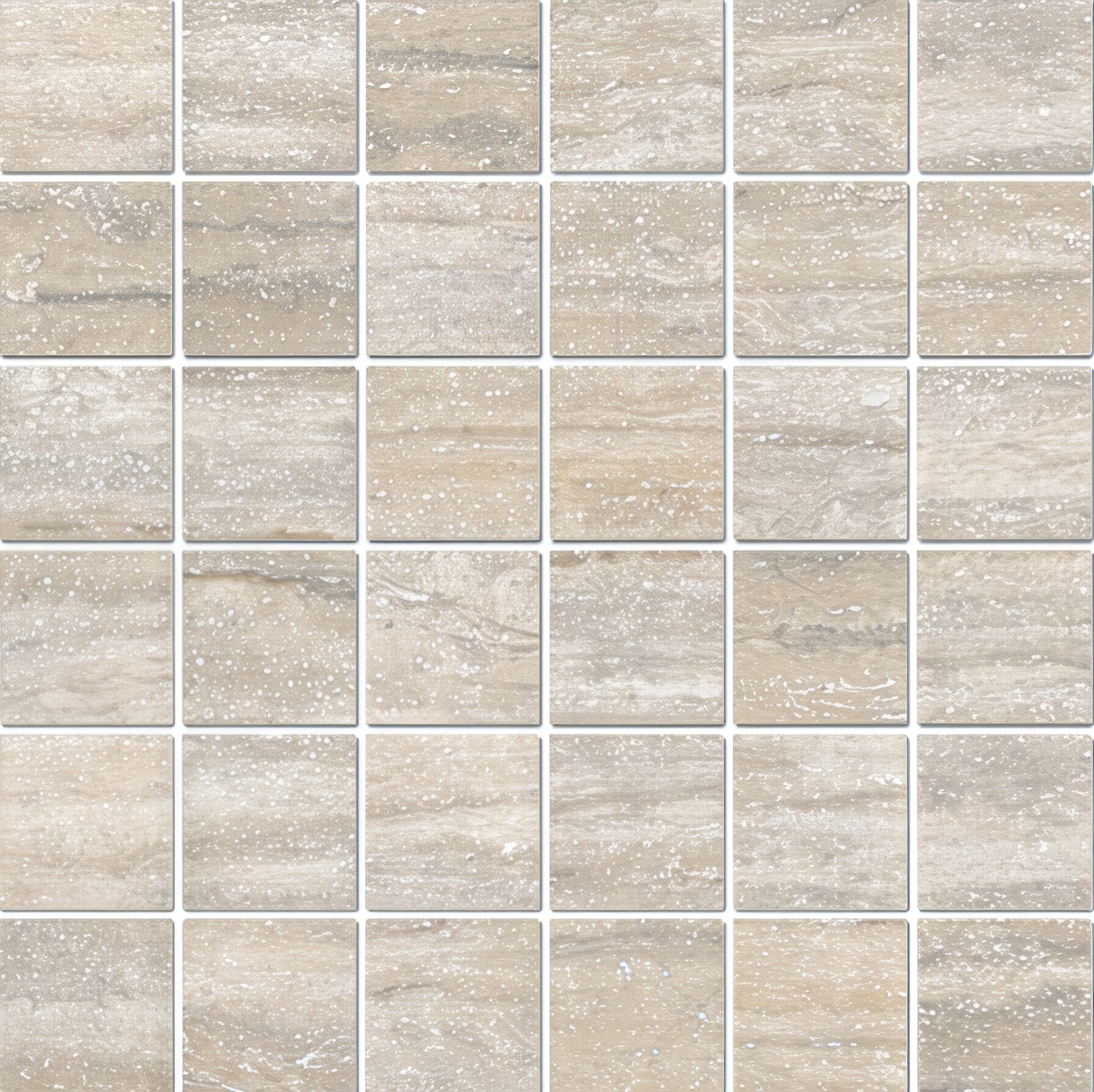 Fior Di Bosco 2x2 Vein Cut Travertine Look Porcelain Mosaic Tile (Fior Di Bosco: Argento)