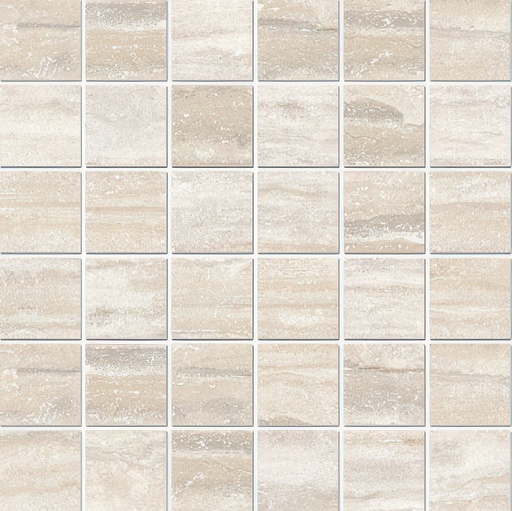 Fior Di Bosco 2x2 Vein Cut Travertine Look Porcelain Mosaic Tile (Fior Di Bosco: Bianco)