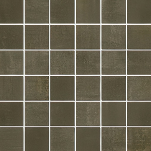 Rustic Metallic 2x2 Textured Finish Porcelain Mosaic Tile (Rusted Metallic: Mocha)