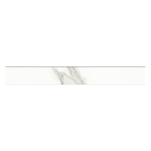 Voyage 3x24 Honed or Polished Marble Look Porcelain Bullnose Tile (Voyage: Calacatta, Honed)