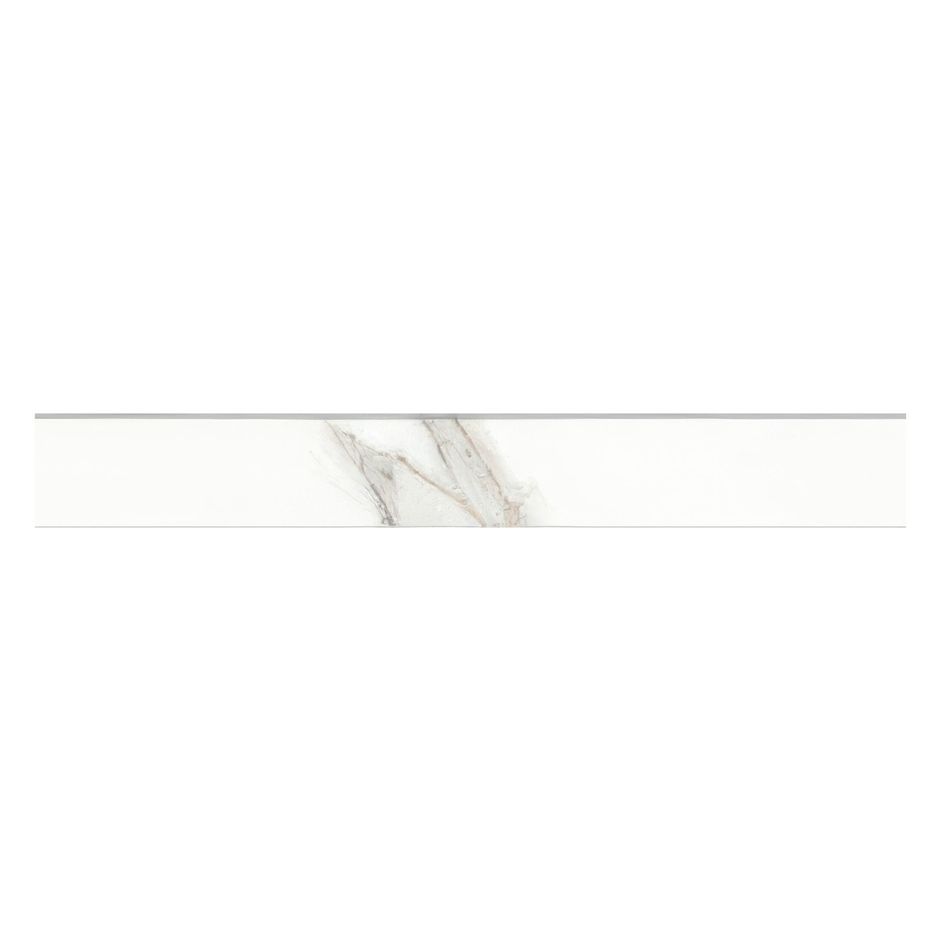 Voyage 3x24 Honed or Polished Marble Look Porcelain Bullnose Tile (Voyage: Calacatta, Honed)