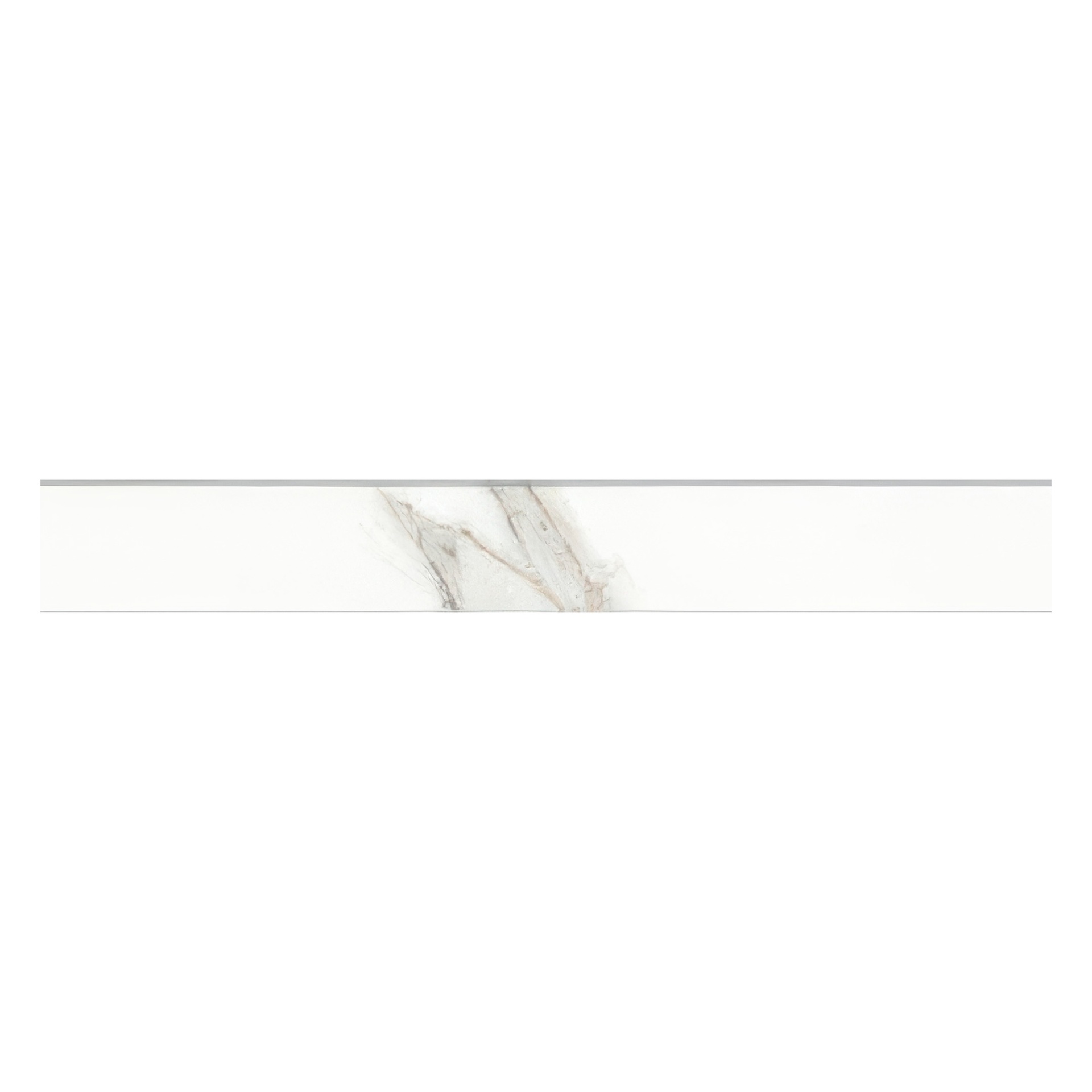 Voyage 3x24 Honed or Polished Marble Look Porcelain Bullnose Tile (Voyage: Calacatta, Polished)