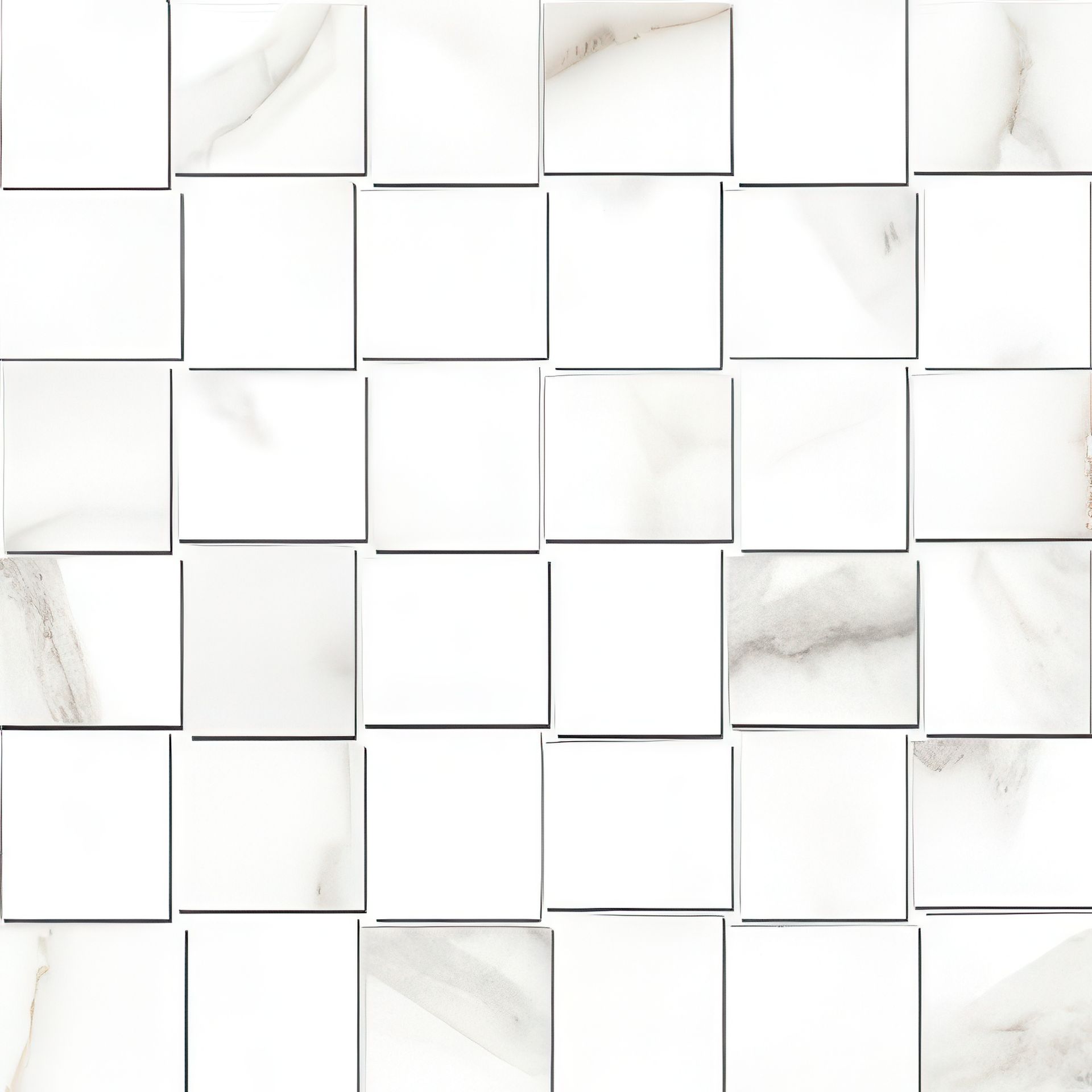 Voyage 2x2 Honed or Polished Marble Look Porcelain Mosaic Tile (Voyage: Calacatta, Polished)