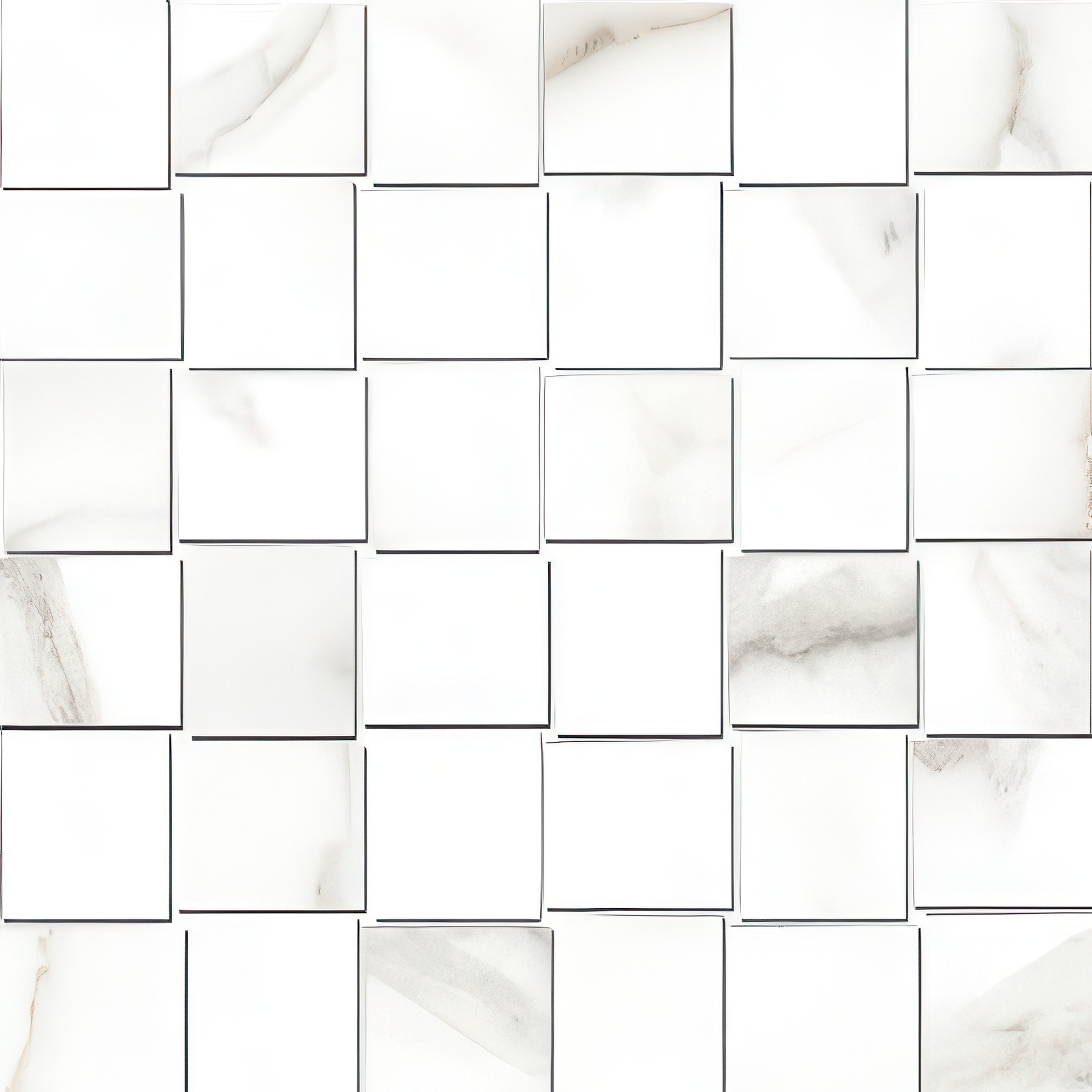Voyage 2x2 Honed or Polished Marble Look Porcelain Mosaic Tile (Voyage: Calacatta, Honed)