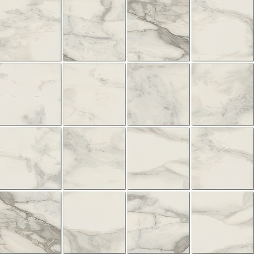 Luxe 3x3 Honed or Polished Luxury Stone Look Porcelain Mosaic Tile (Luxe: Calacatta, Polished)