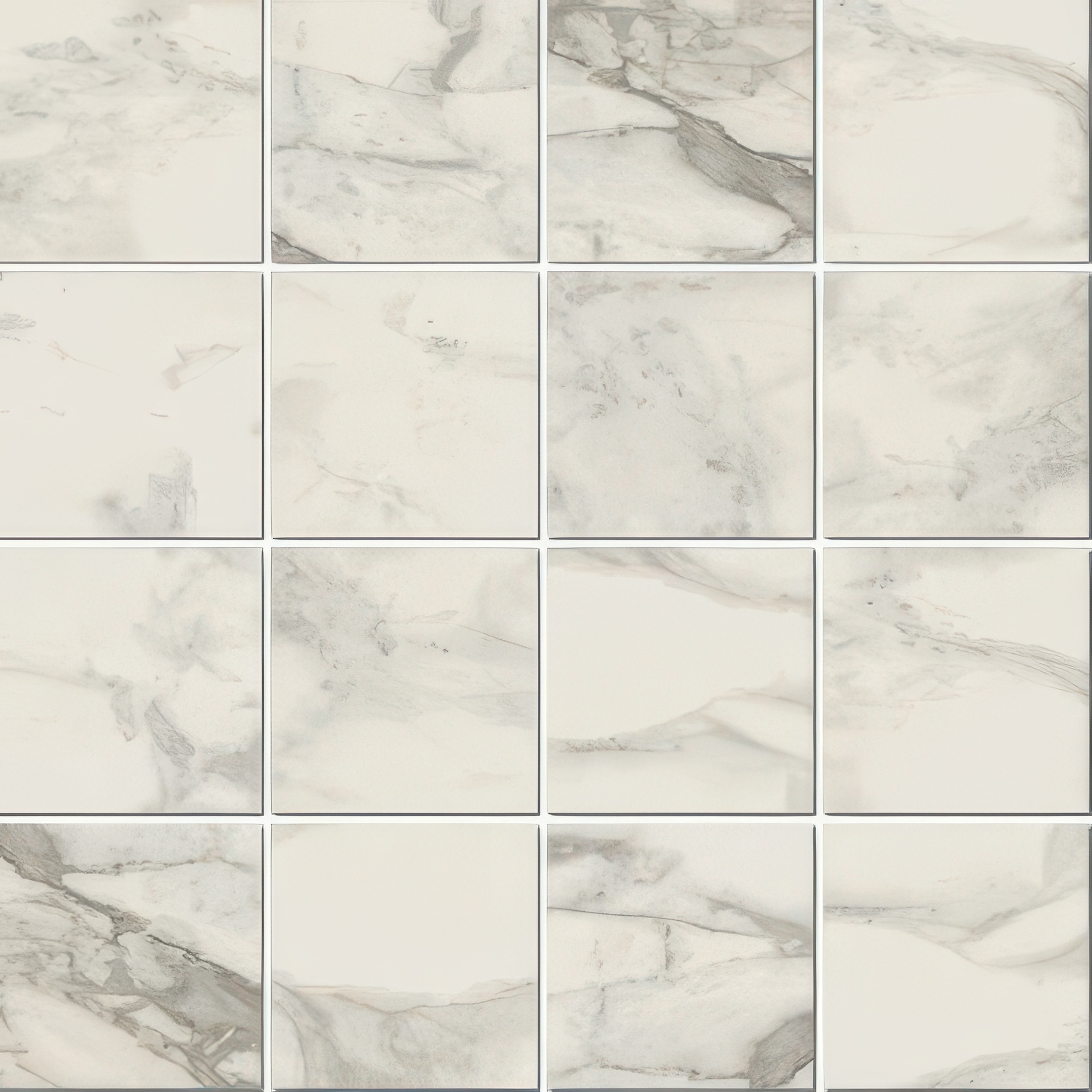Luxe 3x3 Honed or Polished Luxury Stone Look Porcelain Mosaic Tile (Luxe: Calacatta, Polished)
