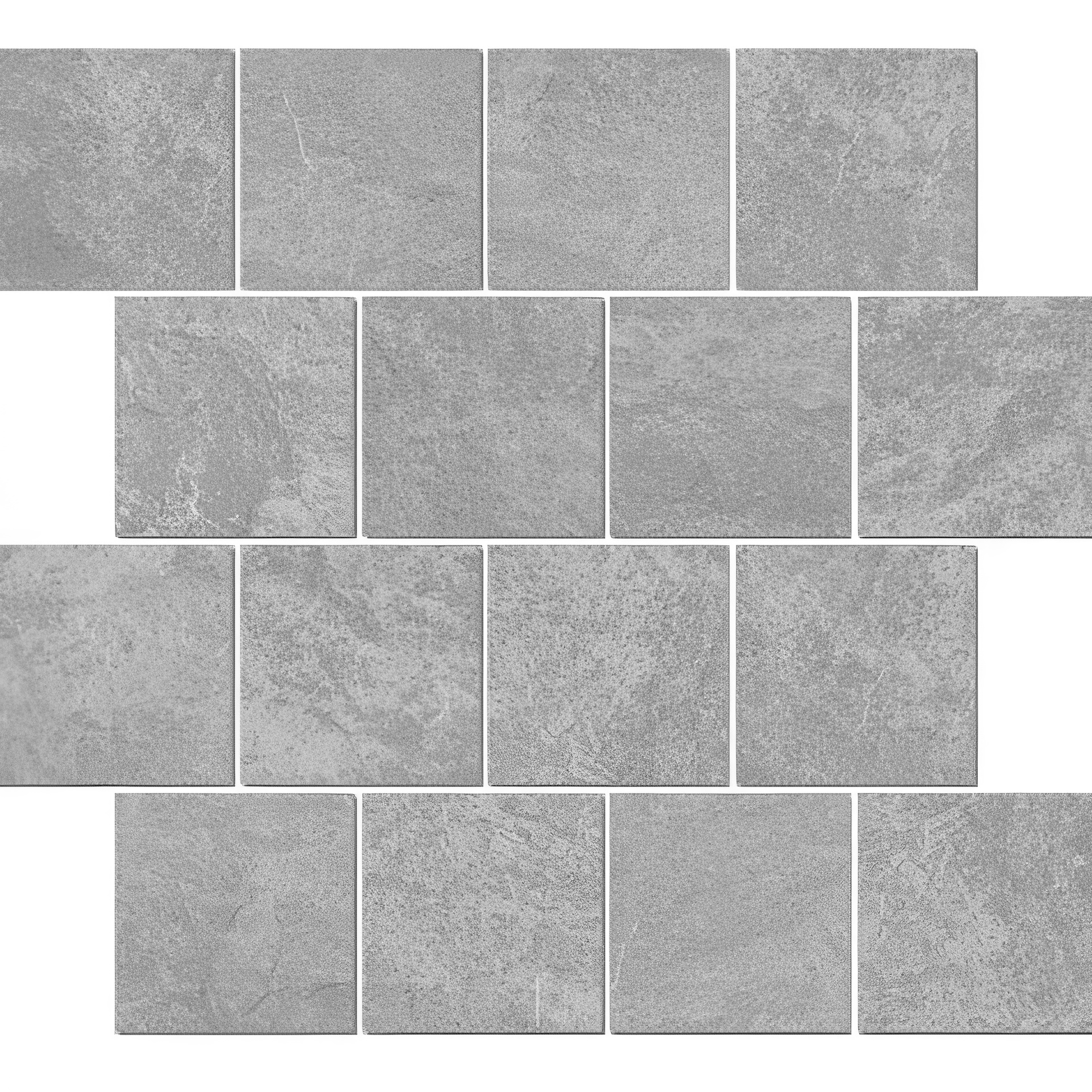 Mountain 3x3 Honed Slate Look Porcelain Brick Mosaic Tile (Mountain: Silver)