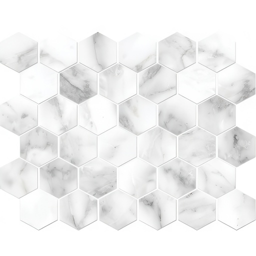 Mozart 2in Hexagon Honed or Polished Marble Look Porcelain Mosaic Tile (Mozart: Arabescato, Honed)
