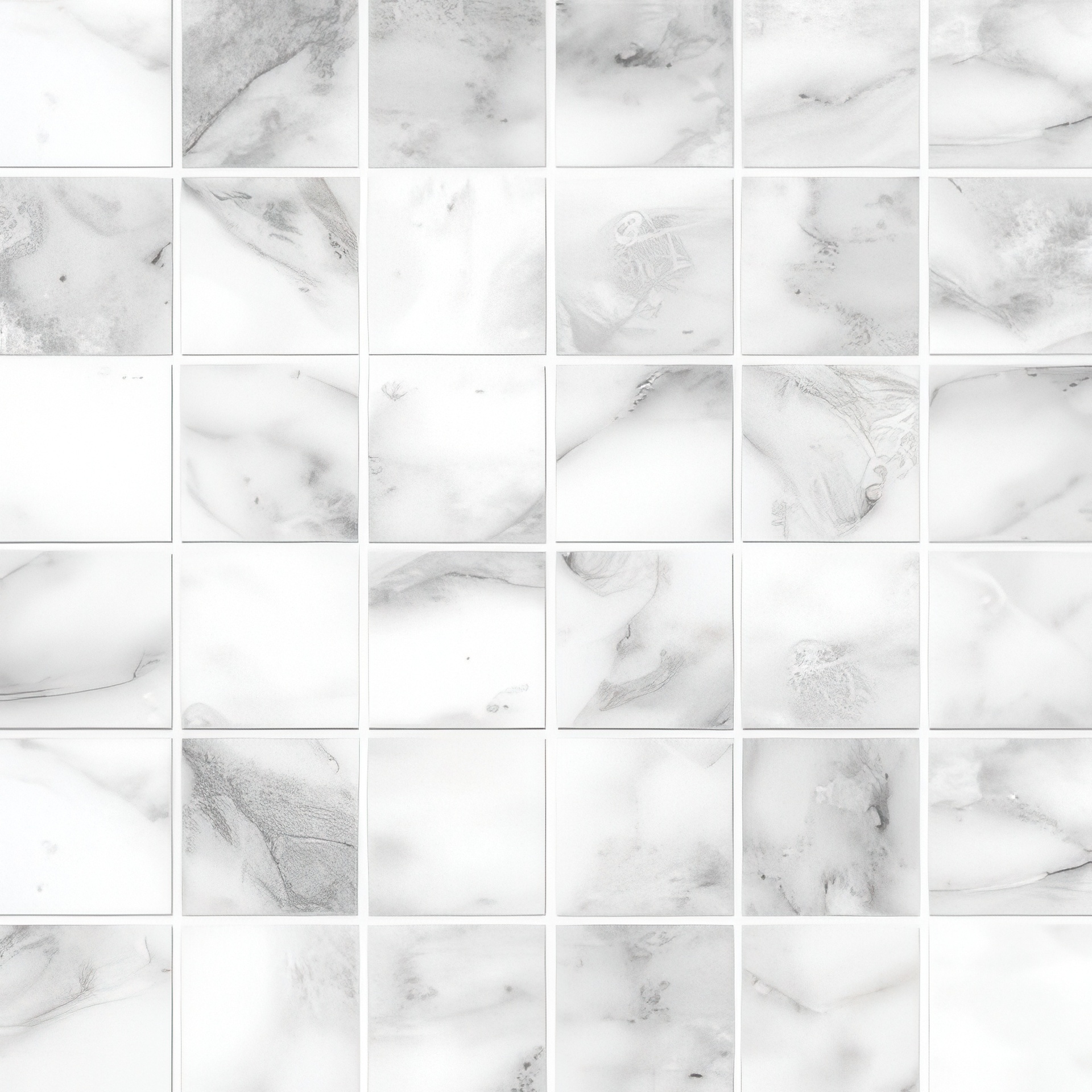 Mozart 2x2 Honed or Polished Marble Look Porcelain Mosaic Tile (Mozart: Arabescato, Honed)