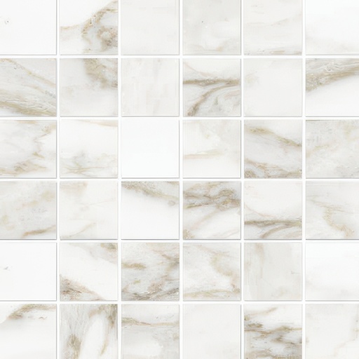Mozart 2x2 Honed or Polished Marble Look Porcelain Mosaic Tile (Mozart: Calacatta Paonazzo, Honed)